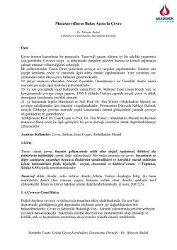 Mutasavvıfların Bakış A&ccedil;ısıyla &Ccedil;evre