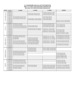 2014-2015 güz dönemi Zootekni bölümü ders