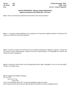 17 Nisan Persembe, 2014 SURE: 1 saat KOCAELİ