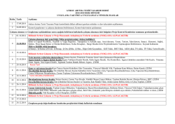 Proje Kontrol Takvimi