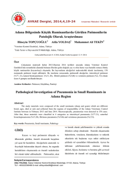 Makaleyi İndir - Veteriner Kontrol Enstit&uuml;s&uuml; M&uuml;d&uuml;rl&uuml;kleri