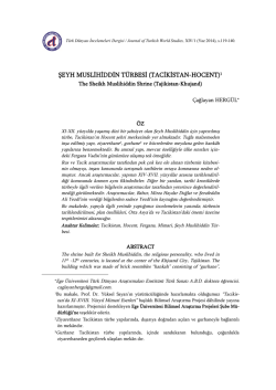 şeyh muslihiddin t&uuml;rbesi (tacikistan-hocent)