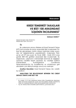 kredi temerrüt takasları ve bist-100 arasındaki ilişkinin incelenmes