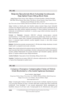 PE&ndash;182 İlk&ouml;ğretim &Ouml;ğrencilerinde B&ouml;cek Farkındalığı