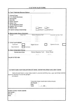 İL İ&Ccedil;İ TAYİN TALEP FORMU