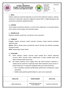 E-Re&ccedil;ete Uygulamaları Talimatı