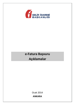 e-Fatura Başvuru A&ccedil;ıklamalar