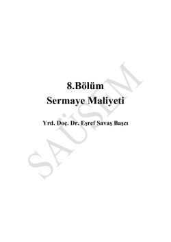 8.B&ouml;l&uuml;m Sermaye Maliyeti - dt