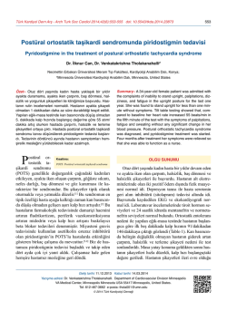 Post&uuml;ral ortostatik taşikardi sendromunda piridostigmin tedavisi