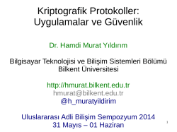 Kriptografik Protokoller