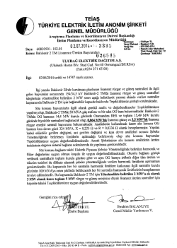 balıkesir 2 tm i&ccedil;in teiaş kapasite artış yazısı