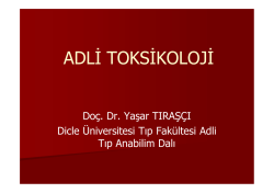 ADLİ TOKSİKOLOJİ - Dicle &Uuml;niversitesi