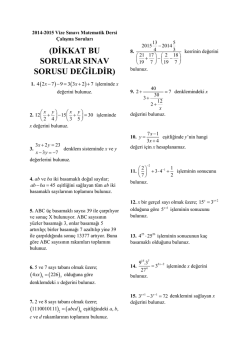 &Ccedil;alışma Soruları