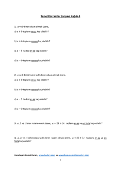 Temel Kavramlar &Ccedil;alışma Kağıdı-1