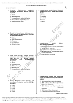 A&Ouml;F Uluslararası &Ouml;rg&uuml;tler &Ccedil;ıkmış Sorular | 2014 Ara Sınav İNDİR