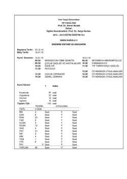 3. Kurul Ders Programı - İstanbul Yeni Y&uuml;zyıl &Uuml;niversitesi