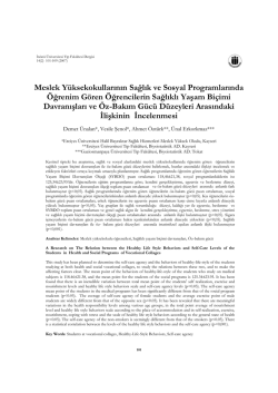 Meslek Y&uuml;ksekokullarının Sağlık ve Sosyal Programlarında &Ouml;ğrenim