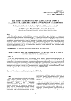 Ilık Derin &Ccedil;ekme &Uuml;nitesinin Kurulumu ve Aa5754-o