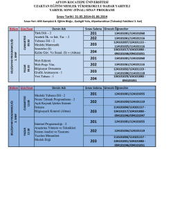 sınav programı - Uzaktan Eğitim Meslek Y&uuml;ksekokulu