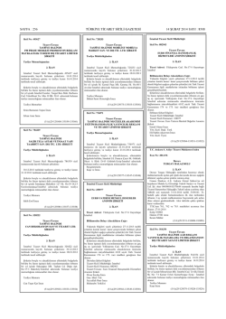 14 Şubat 2014 B&ouml;l&uuml;nmeden Dolayı Alacaklılara &Ccedil;ağrı (3. İlan)