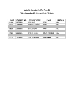 Make-Up Exam List for Mid-Term 01 Friday, November 28, 2014, at