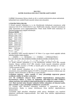 2014 YILI KONİK MASURALI RULMAN TEKNİK ŞARTNAMESİ 1