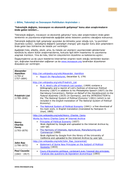Teknolojik Değişim, İnovasyon ve Ekonomik Gelişme Araştırmaları