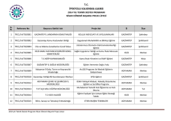 2014 Yılı Teknik Destek Programı Nisan D&ouml;nemi Sonu&ccedil;ları