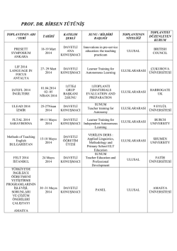 PROF. DR. BİRSEN T&Uuml;T&Uuml;NİŞ - İstanbul K&uuml;lt&uuml;r &Uuml;niversitesi