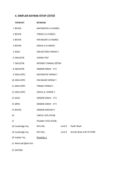 4.Sınıf 2014- 2015 ders yılı Kitap listeleri