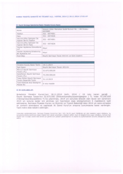 18.11.2014 Kayıtlı Sermaye Tavan ve S&uuml;re