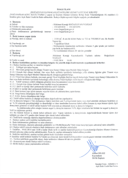 İHALE iLANı [BOĞAZLİYAN KA YMAKAMLİĞİ K&Ouml;YLERE HİZMET