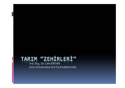Tarım zehirleri Yrd.Do&ccedil;.Dr.Cem Ertan
