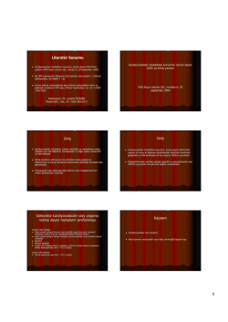 Litarat&uuml;r Sunumu Giriş Giriş Gelecekte kardiyovask&uuml;ler olay yaşama