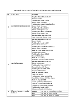 Kurul ve Komisyonlar - kb&uuml;-sosyal bilimler enstit&uuml;s&uuml;