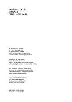 kalbimdeki &uuml;&ccedil; g&uuml;l şiir kitabı yazar: l&uuml;tfi şahin