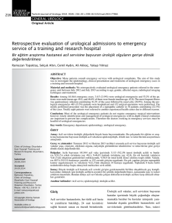 Retrospective evaluation of urological admissions to emergency
