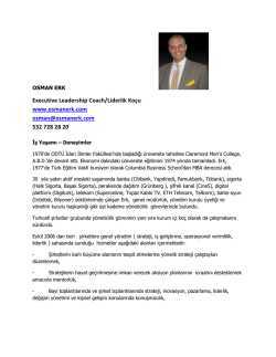 Executive Leadership Coach/Liderlik Ko&ccedil;u www.osmanerk.com