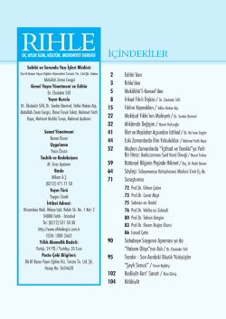İçindekiler - Rıhle Dergisi