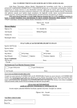 Staj başvuru formu - Akhisar Meslek Y&uuml;ksekokulu