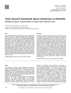 Testis Kanserli Hastalarda Sperm Dondurma ve İnfertilite
