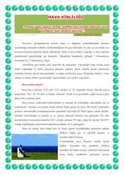 HAVA KİRLİLİĞİ