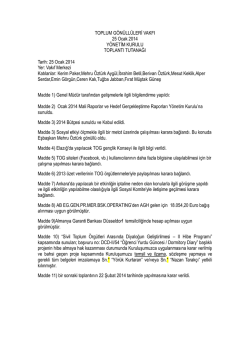 Ocak 2014 Y&ouml;netim Kurulu Toplantı &Ouml;zeti