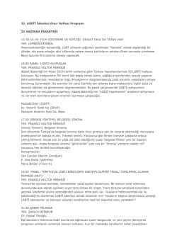 22. Onur Haftası Programı i&ccedil;in tıklayın.