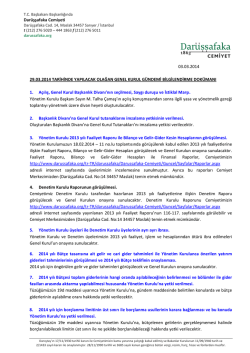 Genel Kurul G&uuml;ndemi Bilgilendirme 2014
