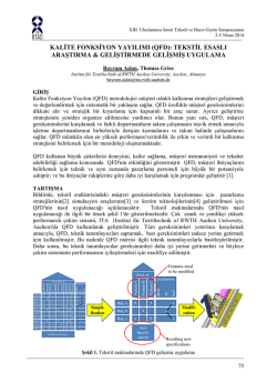 kalite fonksiyon yayılımı