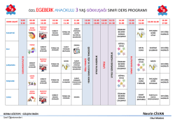 G&Ouml;KKUŞAĞI 2015 Yılı Ders Programı