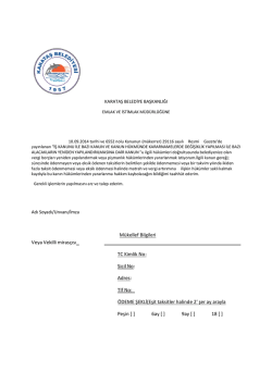 M&uuml;kellef Bilgileri Veya Vekilli miras&ccedil;ısı TC Kimlik No: Sicil No: Adres