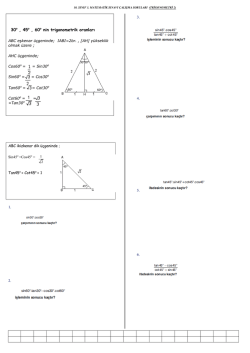 30o , 45o , 60o nin trigonometrik oranları
