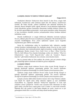 çamşıhı, emlek ve ilbeyli yöresi âşıkları